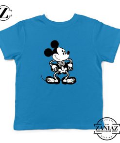 Mickey Mouse Skull Blue Kids Tshirt