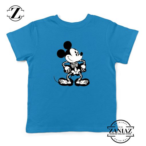 Mickey Mouse Skull Blue Kids Tshirt