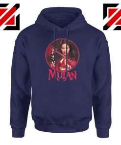 Mulan Portrait Circle Navy Blue Hoodie