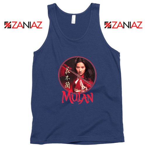 Mulan Portrait Circle Navy Blue Tank Top