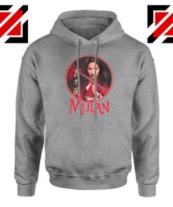 Mulan Portrait Circle Sport Grey Hoodie