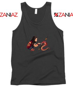 Mulan and Mushu Black Tank Top