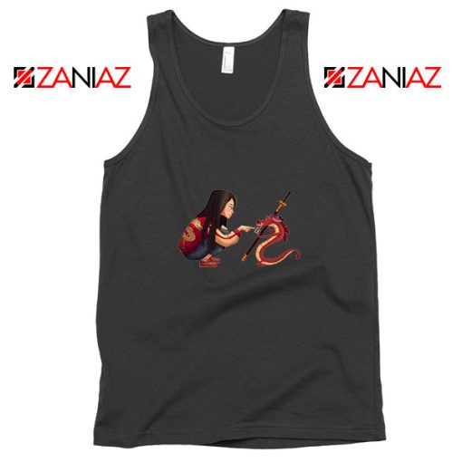 Mulan and Mushu Black Tank Top