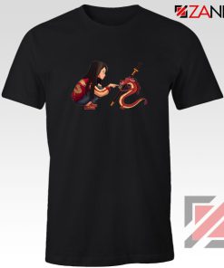 Mulan and Mushu Black Tshirt