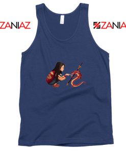 Mulan and Mushu Navy Blue Tank Top