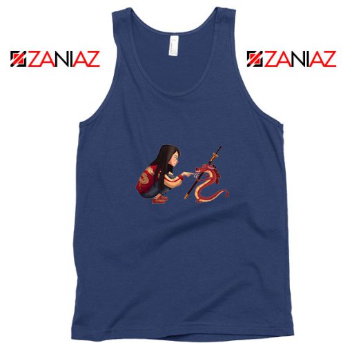 Mulan and Mushu Navy Blue Tank Top