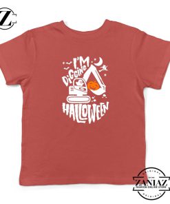 Digging Halloween Kids Red Tshirt