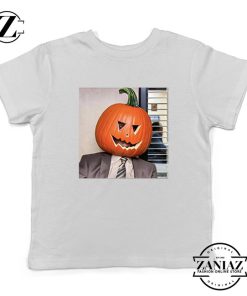 Dwight Pumpkin Head Kids White Tshirt