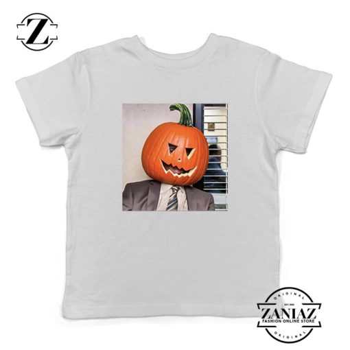 Dwight Pumpkin Head Kids White Tshirt