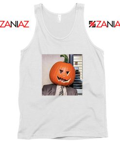 Dwight Pumpkin Head White Tank Top