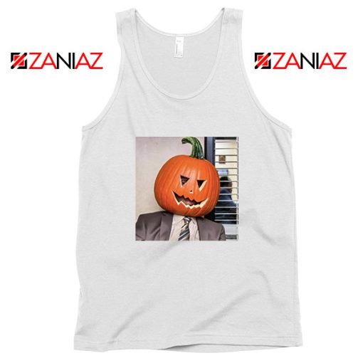 Dwight Pumpkin Head White Tank Top