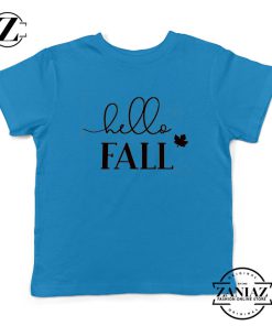 Hello Fall Kids Blue Tshirt