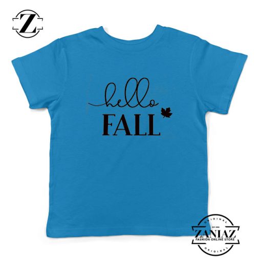 Hello Fall Kids Blue Tshirt