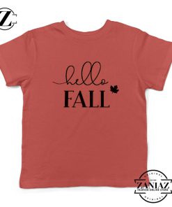 Hello Fall Kids Red Tshirt