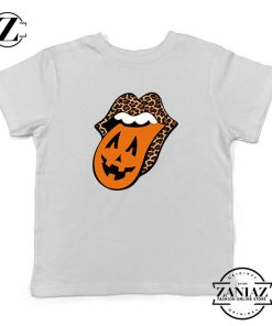 Leopard Pumpkin Mouth Tongue Kids Tshirt