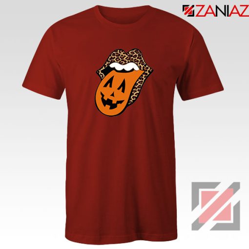 Leopard Pumpkin Mouth Tongue Red Tshirt