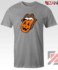 Leopard Pumpkin Mouth Tongue Sport Grey Tshirt