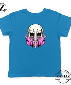 Skull Gas Mask Kids Blue Tshirt