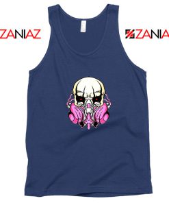 Skull Gas Mask Navy Blue Tank Top