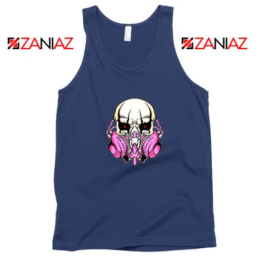 Skull Gas Mask Navy Blue Tank Top