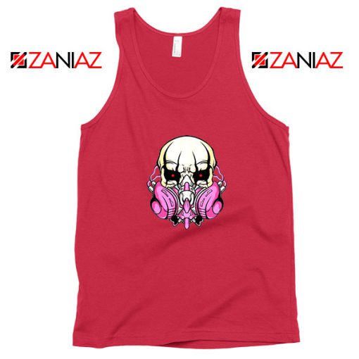 Skull Gas Mask Red Tank Top