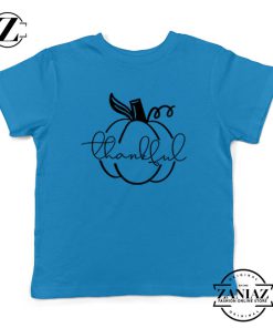 Thankful Pumpkin Kids Blue Tshirt