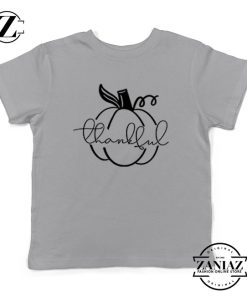 Thankful Pumpkin Kids Sport Grey Tshirt