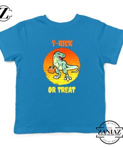 Trick or Treat Trex Kids Blue Tshirt