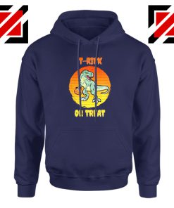 Trick or Treat Trex Navy Blue Hoodie