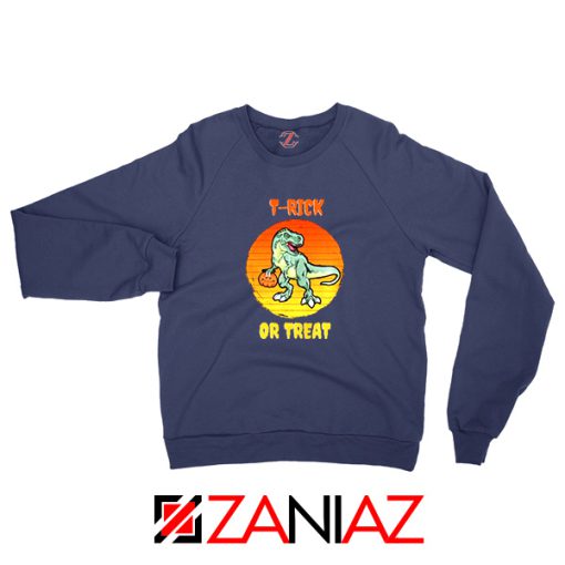 Trick or Treat Trex Navy Blue Sweatshirt