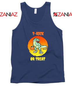 Trick or Treat Trex Navy Blue Tank Top