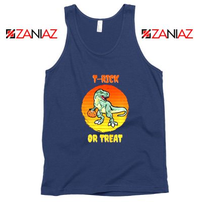 Trick or Treat Trex Tank Top Halloween Dinosaur Tops - ZANIAZ.COM