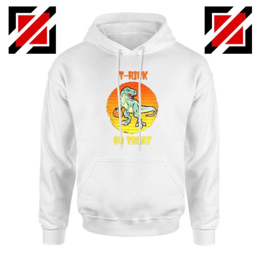 Trick or Treat Trex White Hoodie