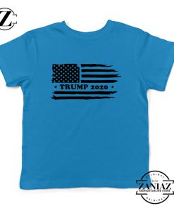 Trump American Flag Kids Blue Tshirt