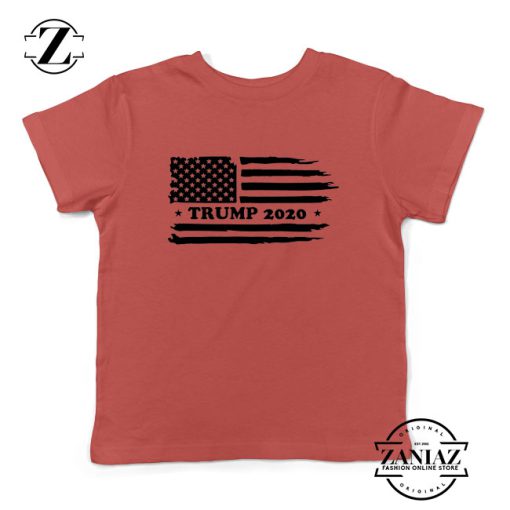 Trump American Flag Kids Red Tshirt