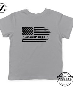 Trump American Flag Kids Sport Grey Tshirt