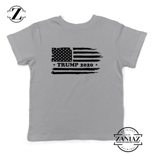 Trump American Flag Kids Sport Grey Tshirt