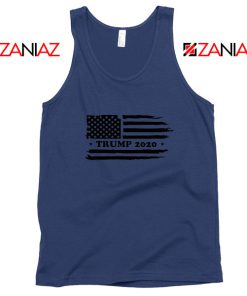 Trump American Flag Navy Blue Tank Top