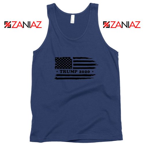 Trump American Flag Navy Blue Tank Top