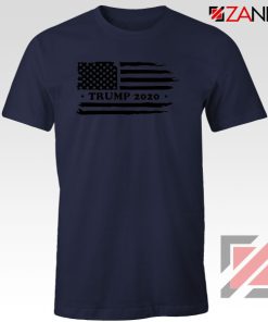 Trump American Flag Navy Blue Tshirt