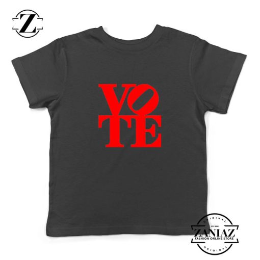 Vote Graphic Kids Black Tshirt