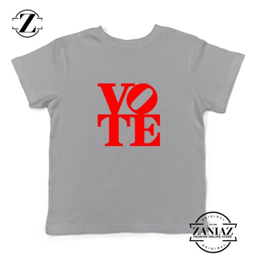 Vote Graphic Kids Sport Grey Tshirt