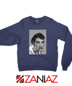 Audrey Hepburn Middle Finger Navy Blue Sweatshirt