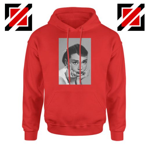 Audrey Hepburn Middle Finger Red Hoodie