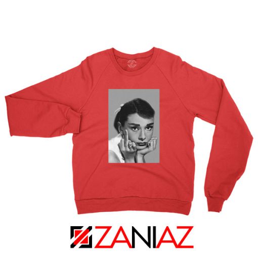 Audrey Hepburn Middle Finger Red Sweatshirt