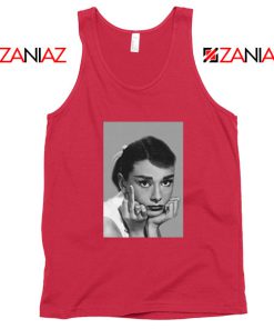 Audrey Hepburn Middle Finger Red Tank Top