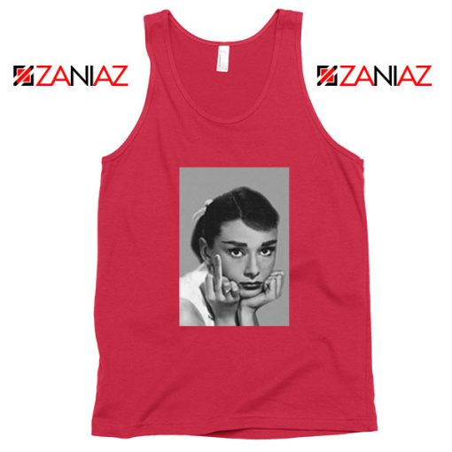 Audrey Hepburn Middle Finger Red Tank Top