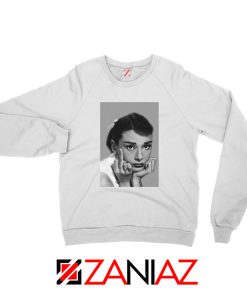 Audrey Hepburn Middle Finger White Sweatshirt