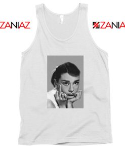 Audrey Hepburn Middle Finger White Tank Top