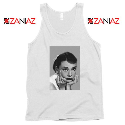 Audrey Hepburn Middle Finger White Tank Top